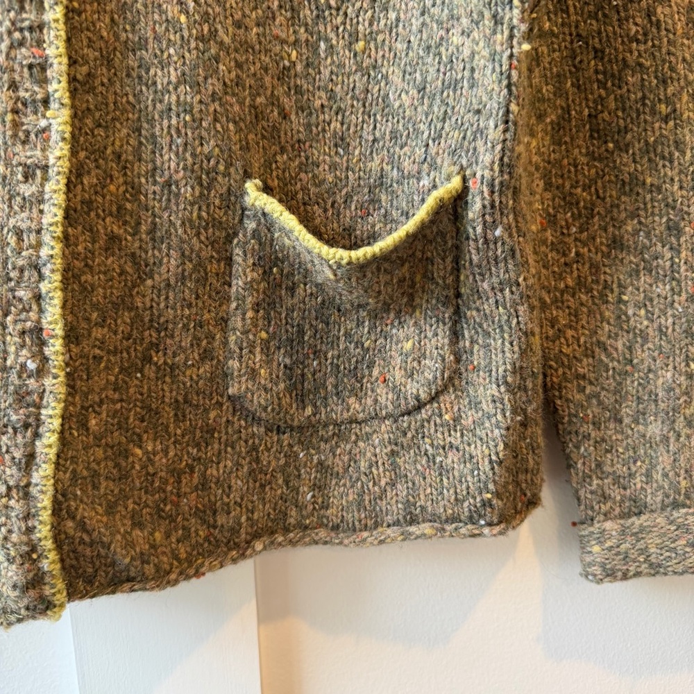 Vintage Talbots Cardigan Sweater Wool Angora Green Pocket Grandma Snap Closure M - Picture 3 of 11